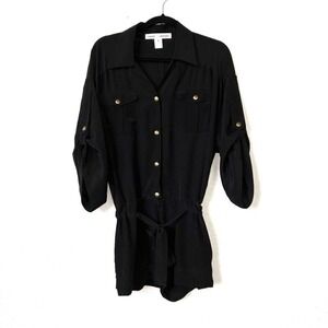Amanda Uprichard Black Gold Button Romper Size Small‎
